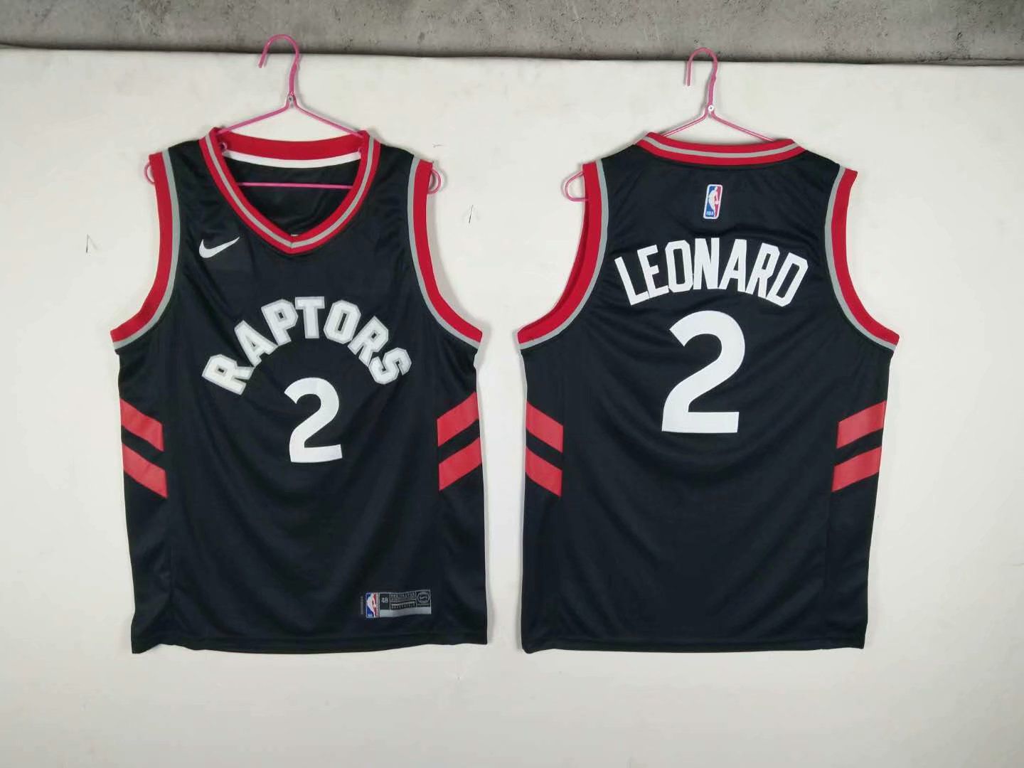 Men Toronto Raptors #2 Leonard Black Game Nike NBA Jerseys
